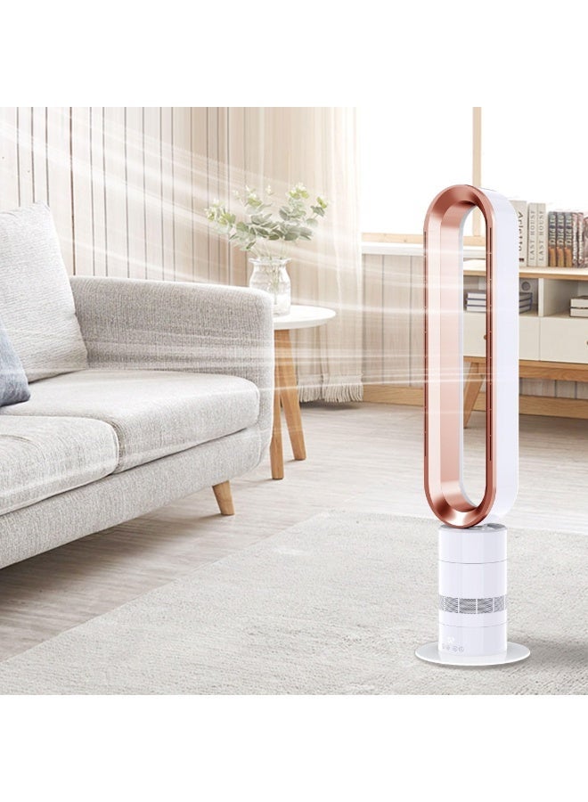 GREEN LION Rechargeable Air Cooler / Natural Wind for Pregnant Women & Babies / UK Plug Adapter / 1-10 Level Speed / DC Brushless Motor / Leafless Safe / 6200 RPM / LCD Touchscreen / Energy Saving - Gold & White - Image 3